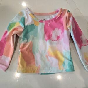 SweetHoney Long-Sleeve Watercolor Top - Pink, Mint, Yellow